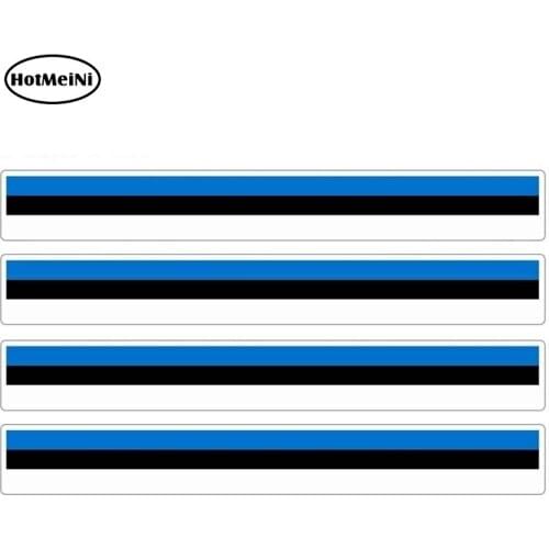 HotMeiNi 13cm x 1.7cm 4pcs Car Stripe Motorcycle Racing Flag Sticker Car Window Decal Bike Moto Tuning Estonia Car Stickers