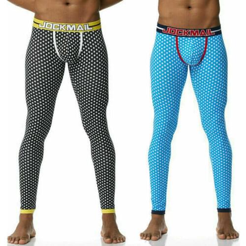 JOCKMAIL New Sexy long johns pants men thermal underwear cotton printed mens thermal underwear sleeping bottoms leggings pant
