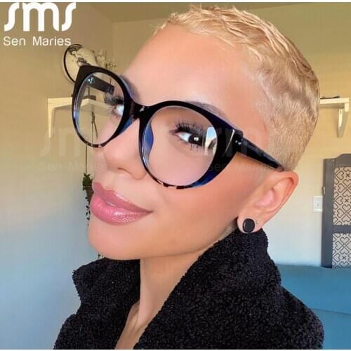 Oversized Cat Eye Optical Glasses Women Men Vintage Clear Glasses Eyeglasses Frame Transparent Lens Spectacle Frame Unisex