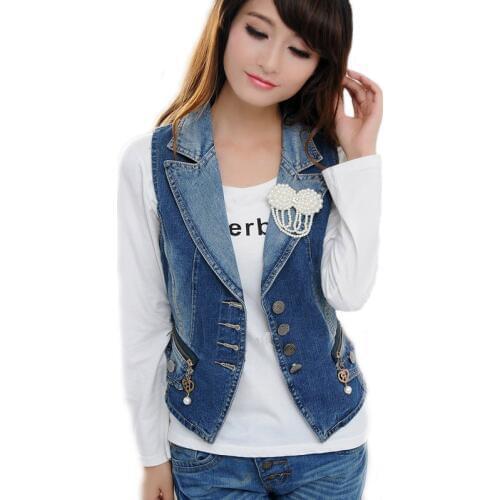 PJ.SDZM Women's Denim Vests