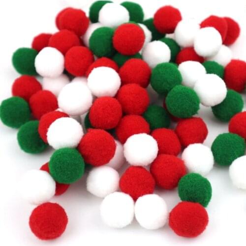 100Pcs 15mm/20mm Stretch Pompoms Plush Balls DIY Crafts Supplies Clothes Shoes Hats Decor Accessories Earrings Pendant Ornament