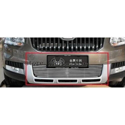 TOP Quality Stainless steel Car front bumper Mesh Grille Around Trim Racing Grills Fit For Skoda Yeti 2014 2015