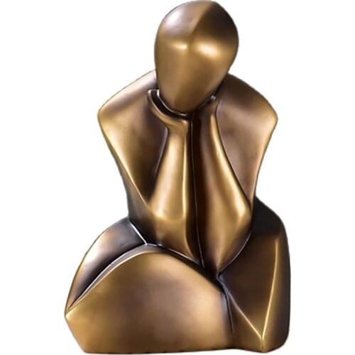 Nordic Thinker Statue Decoration Creative Figures Sculptures Desk Office Accessories Modern Home Room Decoration Resin Crafts