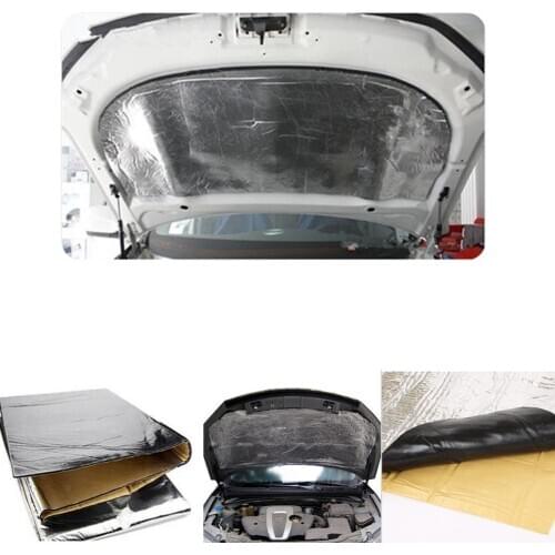 100cm*140cm Car Vehicle Hood Engine 1cm Thicken Fiber Cloth Aluminum Foil Sound Heat Insulation Mat Pad Car Accessories