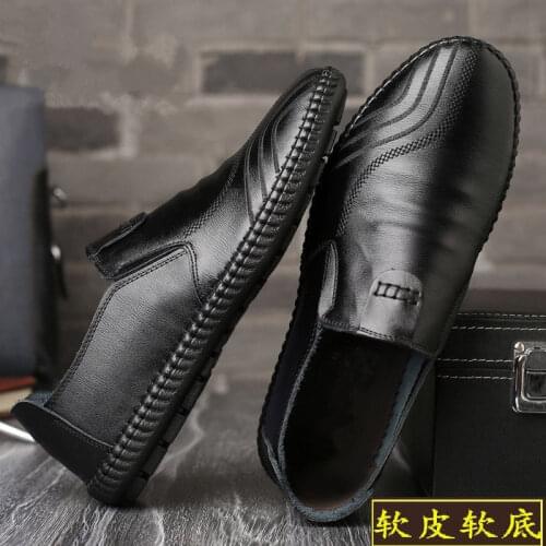 Men Shoes Luxury Brand Men Casual Shoes Leather Loafers Men Leather Footwear Business Office Wedding Shoes Black Brown