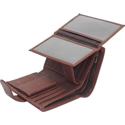 Vertical Mens Wallet RFID Blocking Anti Theft Wallet Vintage Genuine Leather Purse Cowhide Business Credit ID Card Holder Man