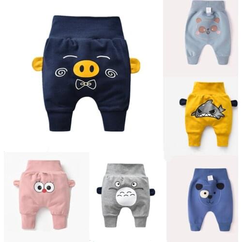 Newborn Baby Spring Autumn Pant Baby Boys Cute PP Trousers Baby Girls Harem Pants Kids High-waisted Belly Protection Clothes
