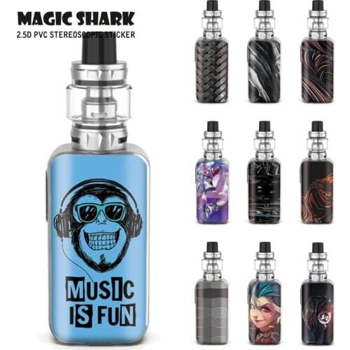 Magic Shark Jinx Weave Stone Print Music is Fun LOL PVC Stereo Case Sticker Skin Back Film for Vaporesso Luxe S