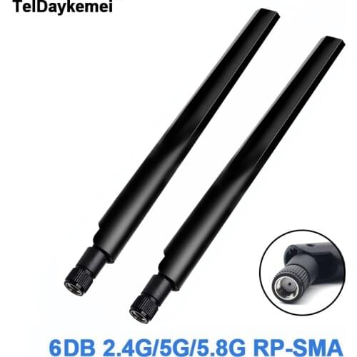 1Pair 2.4GHz 5GHz 5DBi RP-SMA Male Connector External Wireless WiFi Antenna Router Network Wifi Card Intel AX200 AX210 3G/4G
