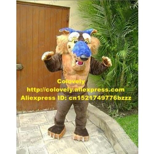 Vivid Brown Coyote Wolf Mascot Costume Mascotte Wild Animal Raubtier Wild Beast With Yellow Eyes Yellow Belly No.1776 Free Ship