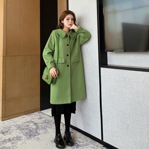 Womens Woolens Jackets and Coats 2019 Women Streetwear Black Modis Winter Office Long Sleeve Woolen Jacket Coat Feminine Coat