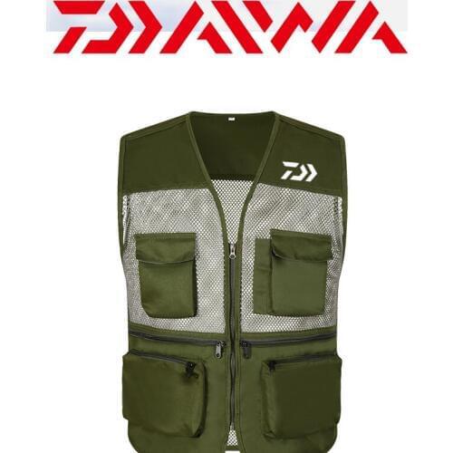 Daiwa Vest Fishing Multi-pocket Vest Men Fishing Vest Photography Outdoor Climbing Breathable Mesh Photography Vest Customizable