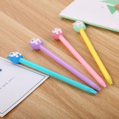 1 Pcs Cartoon Stationery Owl Neutral Pen Creative Cute Student Pen Office Signature Pen School Office Supplies Wholesale