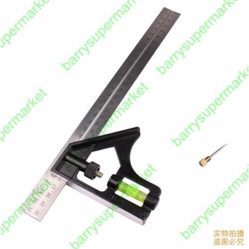 1pcs Adjustable 300mm (12) Engineers Combination Try Square Set Angle Spirit Level