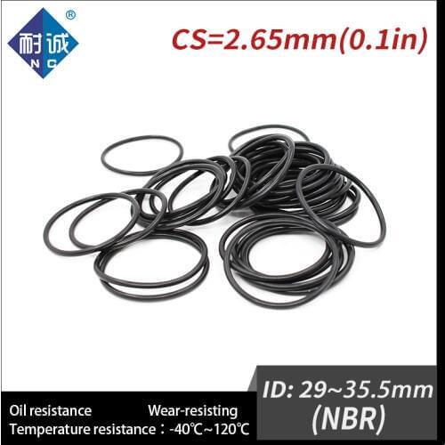10PCS/lot Rubber Black NBR CS2.65mm ID29/30/31.5/32.5/33.5/34.5/35.5mm O Ring Gasket Oil resistant waterproof