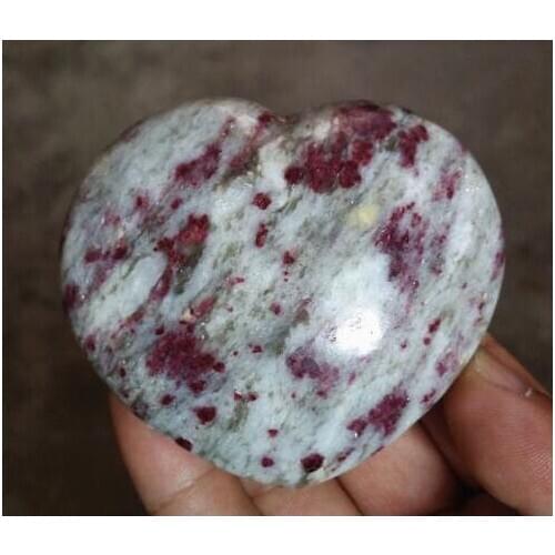180g Natural Red Tourmaline Quartz Crystal Polished Heart Specimen