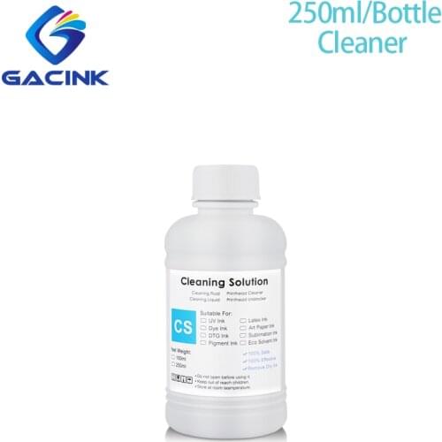 250ML/Bottle Cleaning Fluid For Dye/Pigment/Sublimation/Coated Paper Ink Cleaner For Epson Brother Canon HP Inkjet Printer