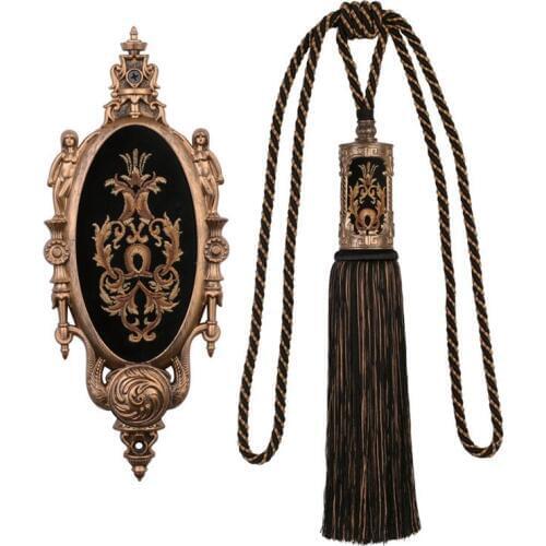 4 PCS/set 2 wall hook + 2 tieback European high class exquisite embroidery Holdbacks Straps tie tape wall hook tieback N105