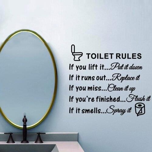 4PCS Switch Characters Wall Sticker Glass Bathroom Toilet Slogan Kitchen Decorative Decals Funny Decor Poster PVC Mural Art