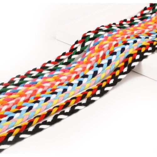 5Meters Mix Colors 3 Shares Twisted Cotton Cords 7mm DIY Craft Decor Ropes Cotton Cord for Bracelet Gift Packing Belt Hat