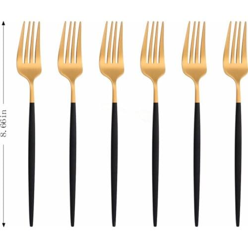 6Pcs Colorful Stainless Steel Dinnerware Matte Dinner Fork Complete Cutlery Set Kitchen Tableware Silverware Set Eco Friendly
