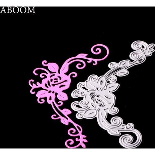 ABOOM New Craft Dies Corner Flower Background Metal Cutting Dies Scrapbooking Die Cut Stamps Home Decoration Embossing Stencils