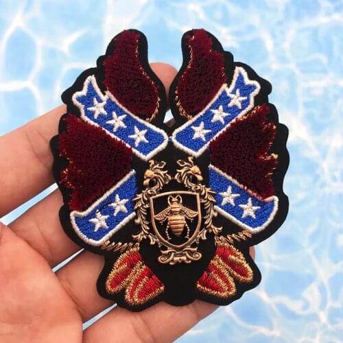 Toothbrush Embroidery Metal Patch Five-pointed star Bee Patches Applique Clothing jacket Badge Patches for Pants