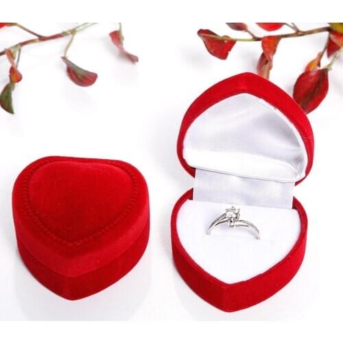 Festival Wedding Heart Shaped Jewelry Ring Earring Storage Display Gift Box Case Jewelry Ring Earring Display Gift Box Case