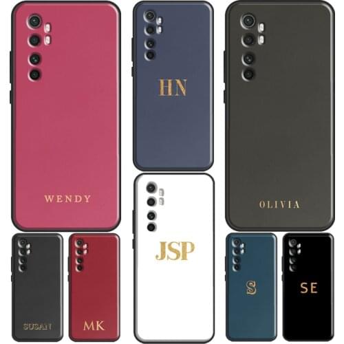 Personalised Golden Monogram Initials For Xiaomi Mi 11 Lite Note 10 Mi 10T Pro A3 Mi 11 Ultra Phone Case For POCO X3 Pro M3 F3
