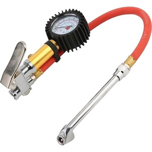 Dual Chuck Tire Inflator W/ Dial 50mm Gauge Auto Bike Air Compressor Tools