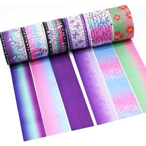 Hot Japan Anime cartoon 10yards printed grosgrain double-faced Demon Slayer Cartoon Ribbon For Decorat 38794-45697