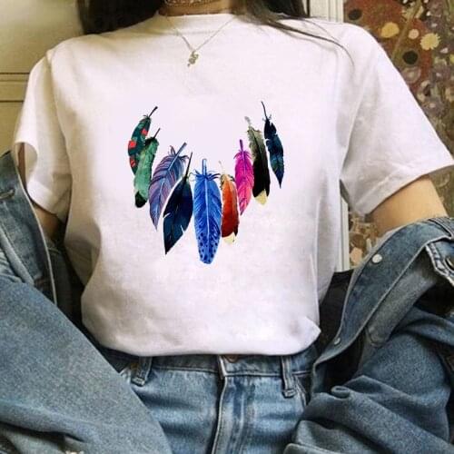 Wind chimes in summer Print T shirt Women Fashion Tshirt O neck Short Sleeve Harajuku T shirt White Tops Female Tops