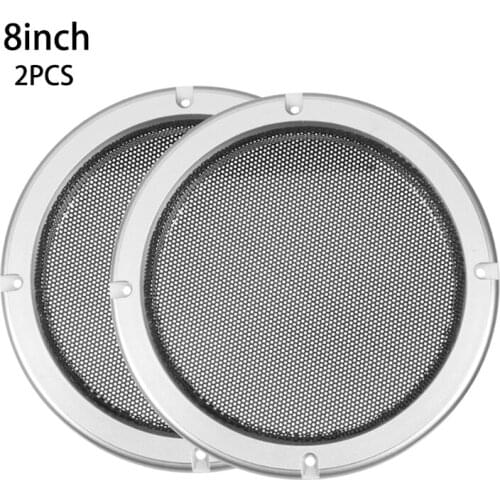 2Pcs Silvery Speakers Cover Protective Mesh Plastic Frame Protective Grille Circ