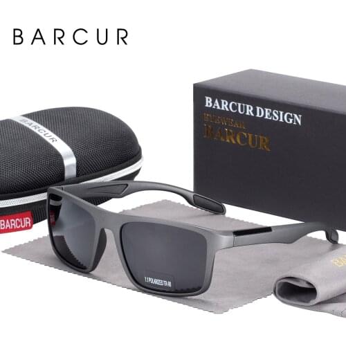 BARCUR Brand Sunglasses Men TR90 Frame Ultralight Polarized Vintage Sun Glasses For Women Square Eyewear UV400 Protection