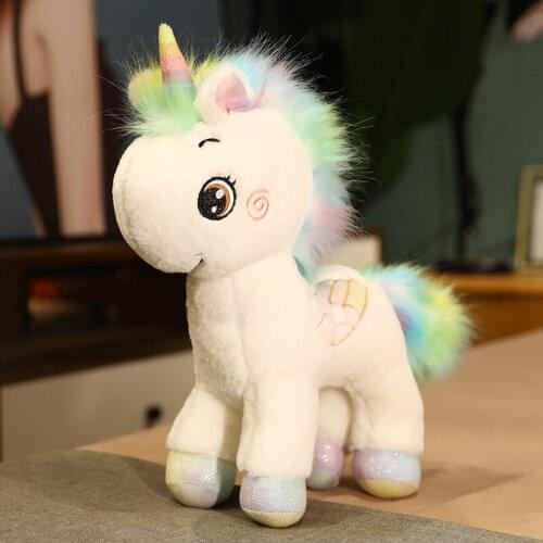 1pc 35cm Lovely Colorful Unicorn Plush Toys Rainbow Unicorn Horse Pillow Stuffed Soft Dolls Cushion for Girls Valentines Gift