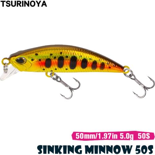 TSURINOYA DW63 Sinking Minnow Lure Set 50mm 5g 4pcs Mini Minnow Hard Fishing Swimbait Artificial Wobblers CrankBait Peche Leurre