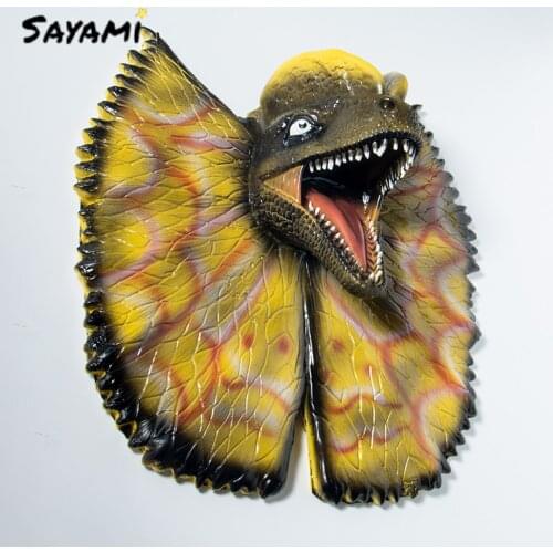 Wall Mounted Dinosaur Sculpture Wall Art Life-like Wall Bursting Dinosaur Bust Hanging Prop Replica Resin Wall Hanging Ornament