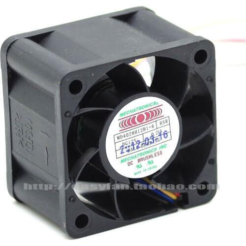 NEW FOR MECHATRONICS MD4028H12B1+6 RSR 12V 0.21A 4028 Server Double Ball bearing 4PIN cooling fan