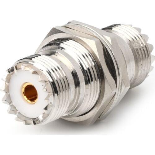 New UHF SO239 Female Nut To Female Jack Nut Panel Mount Adapter Connector Straight F/F