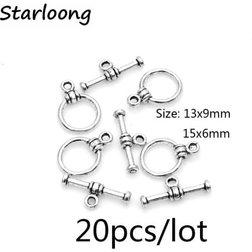 20set/lot new arrival jewely findings Tibetan Silver Toggle Clasps Ring 13*9mm for necklace bracelet clasp