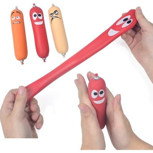New exotic toys vent memory sand hot dog Lala Le simulation sausage decompression stretching toy Squ trivial stress relief toy