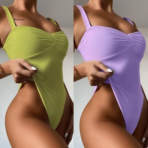 New Sexy High Leg Cut One Piece Swimsuit Women Swimwear Female Bather Bathing Suit Swim Lady