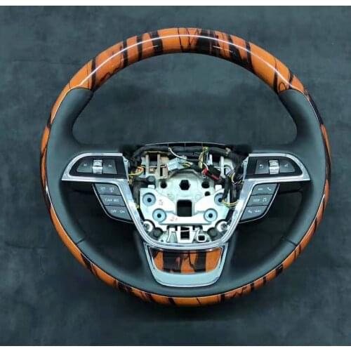 Cuatomized Real Wooden Sports Steering Wheel Alcantara Leather compatible for Lincoln Navigator 2016-2020