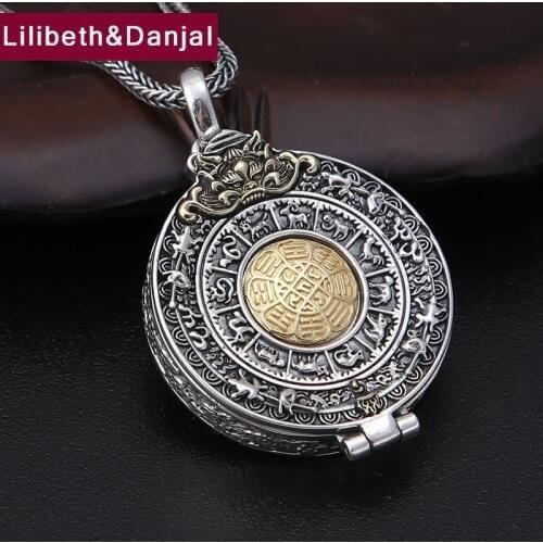 Buddha Pendant 100% 925 Sterling Silver Jewelry Men Women Zodiac Mantra Gawu Box Vajra brave troops Necklace Pendant 2020 New P9