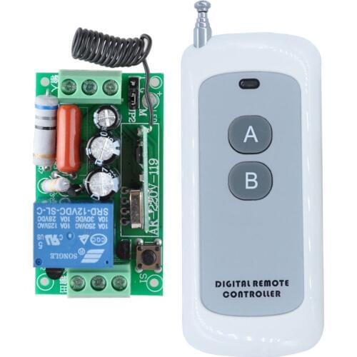AK-220V-119 AC 220V 1CH 10A Wireless Remote Control Light Switch Relay Output Radio Receiver Module + 50-500M Transmitter