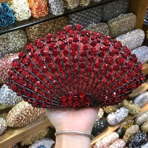 Luxury Crystal pink/red/black/silver/gold Evening Bag Party Clutch Purse Women Wedding Handcraft banquet evening dress bags