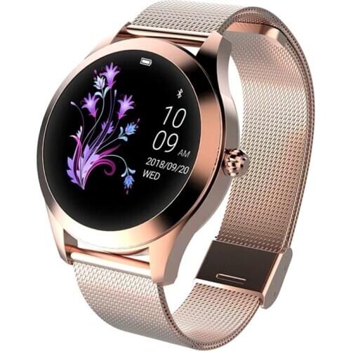 Lovely golden 38mm for Women Smart Watch Multi faces IP68 Waterproof Heart Rate Monitoring band For Android IOS Smartwatch Women