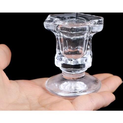 Wedding Candlestick Transparent Crystal Glass Candle Stand Dining Home Decor