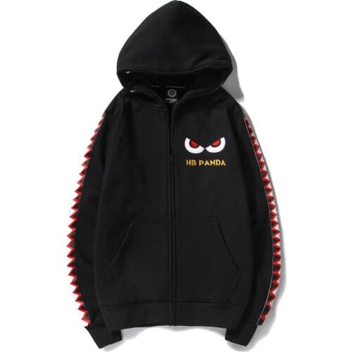 Hot Sale New Shark Cotton Long Zipper Hoodie Circle Cardigan Men Cap Big Yes Hooded Casual Print Loose Thick Hoodies 2018
