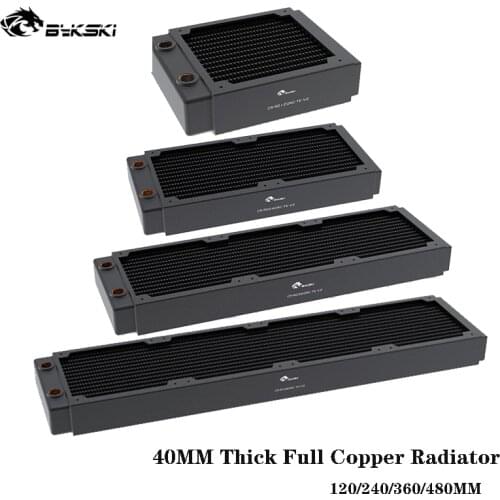 Bykski Version 2, 40cm Thick Full Copper Water Cooling Radiator,Computer Heat Sink,PC Liquid Cooler 120/240/360/480MM